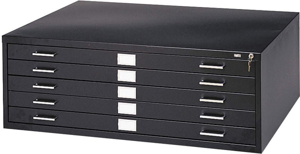 Safco Flat File 5 Drawer For 24" x 36 Documents Steel [4994] Safco Black Flat File 4994BLR