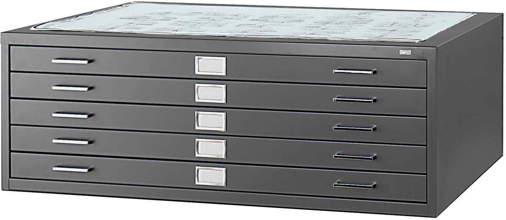Safco 5-Drawer Steel Flat File for 30 x 42 D Black