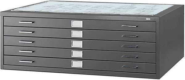 Safco Flat File 5 Drawer For 30 x 42" Documents Steel [4996] Safco Black Flat File 4996BLR