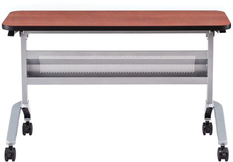 Safco Flip-N-Go 18 x 48" Rectangular Training Table, LPL [LF1848T] Safco Biltmore Cherry / Silver Training Table LF1848TSLVLCRM