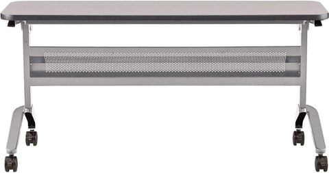 Safco Flip-N-Go 18 x 60" Rectangular Training Table, LPL [LF1860T] Safco Folkstone / Silver Training Table LF1860TSLVFLK4