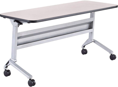 Safco Flip-N-Go 24 x 60" Rectangular Training Table, LPL [LF2460T] Safco Folkstone Training Table LF2460TSLVFLK4