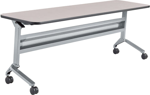 Safco Flip-N-Go 24 x 72" Rectangular Training Table, LPL [LF2472T] Safco Folkstone / Silver Training Table LF2472TSLVFLK4