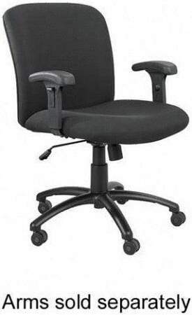 Safco Mid Back 24/7 Chair with 500 lb. Capacity [3491] Safco Black Fabric BL / Adj. Height T-shape Arms 3496BL (+$70) Task Chair 3491BL