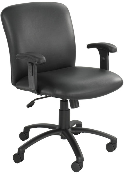 Safco Mid Back 24/7 Chair with 500 lb. Capacity [3491] Safco Black Vinyl BV / Adj. Height T-shape Arms 3496BL (+$70) Task Chair 3491BV