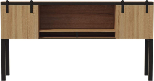 Safco Mirella 72" Hutch with Sliding Wood Doors [MRHW72] Safco Sand Dune Hutch MRHW72SDD