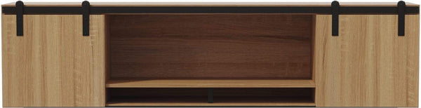 Safco Mirella 72" Wall-Mounted Hutch with Sliding Wood Doors [MRHTWD72] Safco Sand Dune Hutch MRHTWD72SDD