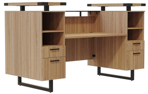 Safco Mirella Reception Desk with Glass Countertop [MRRD78] Safco Sand Dune Reception Station MRRD78SDD