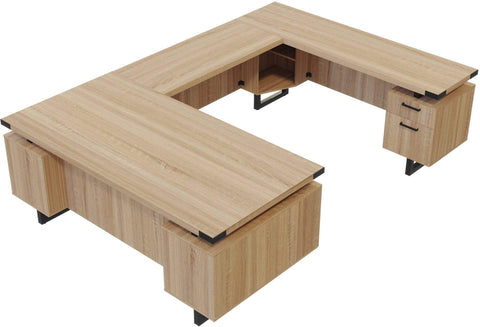 Safco Mirella U-Shaped Configuration Desk, BBB/BF [MRUSBF7236] Safco Sand Dune U Shaped Desk MRUSBF7236SDD