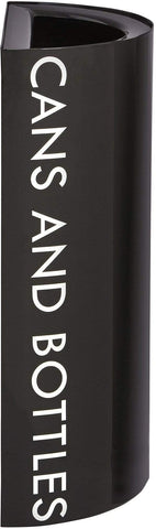 Safco Mixx Recycling Center, Half-Round Receptacle, 23 Gallons [9447] Safco Black Waste Receptacle 9447BL