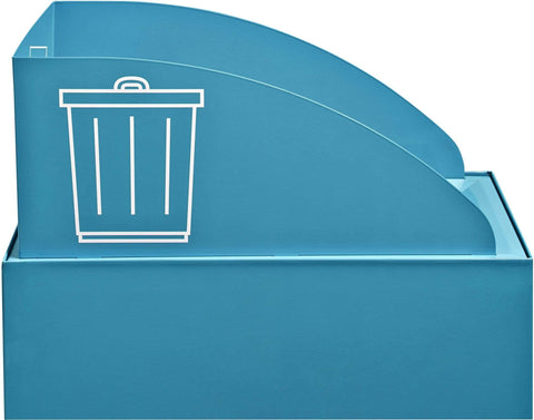 Safco Mixx Recycling Center, Topper Lid [9449] Safco Blue Waste Receptacle 9449BU