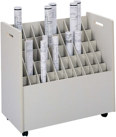 Safco Mobile Roll File 50 Compartment Putty [3083] Safco File Sorter 3083
