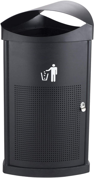 Safco Nook Indoor/Outdoor Waste Receptacle [9968] Safco Black Waste Receptacle 9968BL