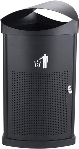 Safco Nook Indoor/Outdoor Waste Receptacle [9968] Safco Black Waste Receptacle 9968BL