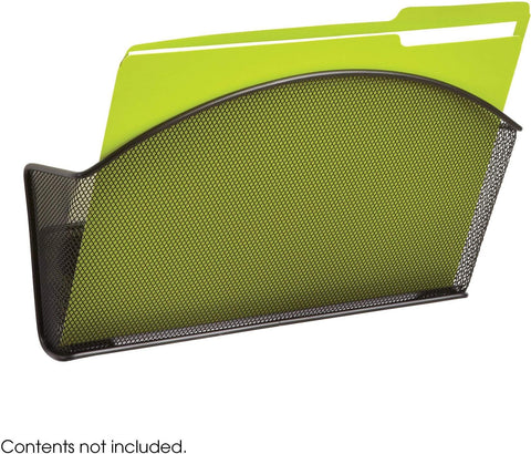 Safco Onyx Magnetic Mesh Single File Pocket (Qty. 6) [4176] Safco Black Desktop Organizer 4176BL