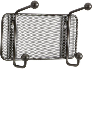 Safco Onyx Mesh Wall Rack 2 Hook (Qty. 6) [6401] Safco Black Wall Rack 6401BL