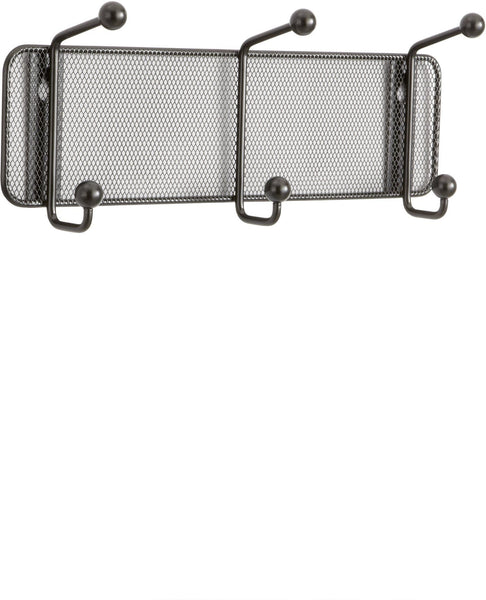 Safco Onyx Mesh Wall Rack 3 Hook (Qty. 6) [6402] Safco Black Wall Rack 6402BL