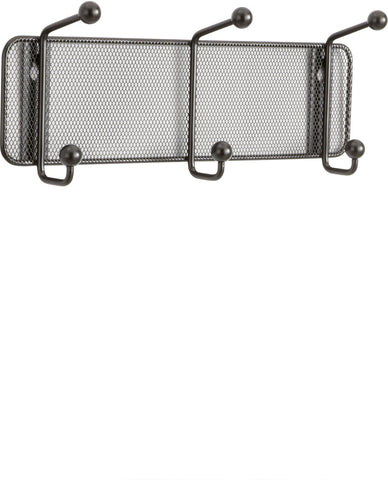 Safco Onyx Mesh Wall Rack 3 Hook (Qty. 6) [6402] Safco Black Wall Rack 6402BL