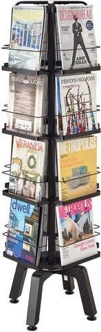 Safco Onyx Rotating Magazine Rack - 16 Pocket [5580] Safco Black Magazine Rack 5580BL