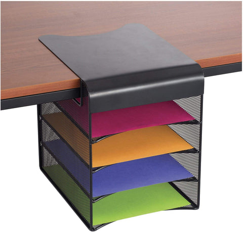Safco Onyx Solid Top Horizontal Hanging Storage [3242] Safco Black Desktop Organizer 3242BL
