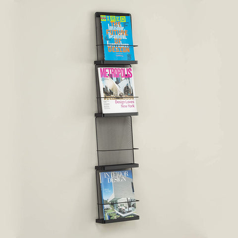 Safco Onyx Wall Mounted Organizer - Four Pocket [5592] Safco Black Wall Organizer 5592BL
