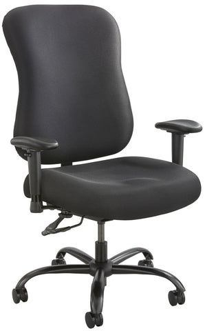 Safco Optimus 400 lb. Capacity Big and Tall Chair [3590] Safco Black Fabric BL / Adj. Height/Width Arms -3591BL (+$60) Big & Tall Chairs 3590BL