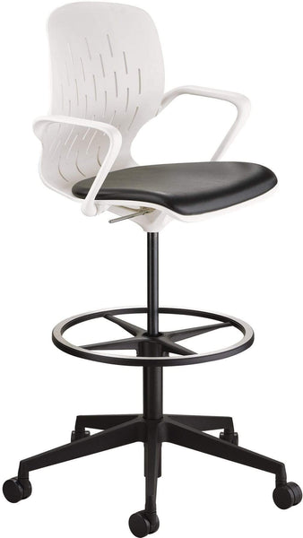 Safco Shell Extended-Height Chair [7014] Safco White Drafting Chair 7014WH