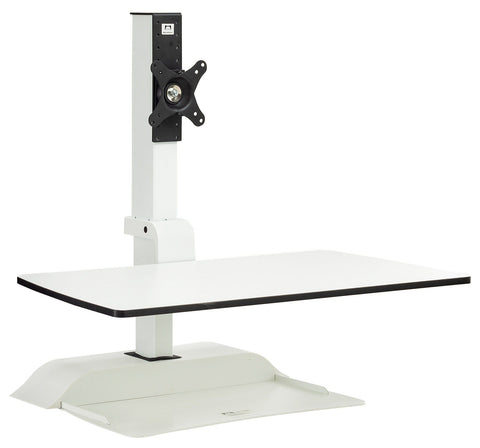 Safco Soar by Safco Electric Desktop Sit/Stand "“ Single Monitor Arm [2192] Safco White Desk Riser 2192WH