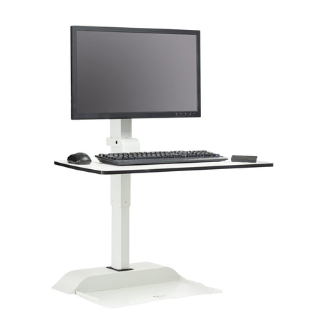 Safco Soar by Safco Electric Desktop Sit/Stand "“ Single Monitor Arm [2192] Safco White Desk Riser 2192WH