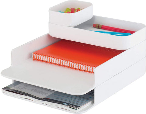 Safco Stacking Plastic Desktop Sorter Set [3285] Safco White Desktop Organizer 3285WH