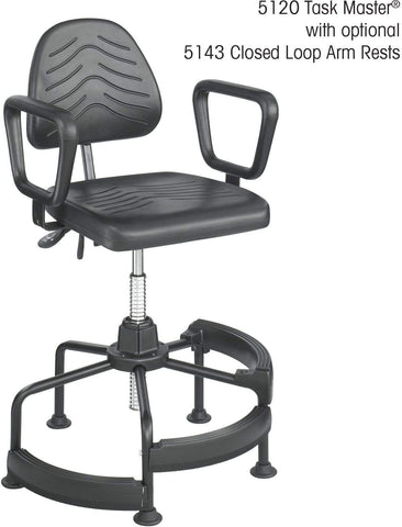 Safco TaskMaster&reg; Industrial Stool [5120] Safco Add Loop Arms 5143 (+$94) / 2.5'' Nylon Glides Included Drafting Chair 5120