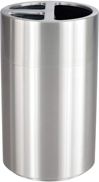 Safco Triple Recycling Receptacle, 40 Gallon [9941] Safco Brushed Aluminum Waste Receptacle 9941SS