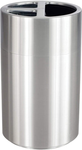 Safco Triple Recycling Receptacle, 40 Gallon [9941] Safco Brushed Aluminum Waste Receptacle 9941SS