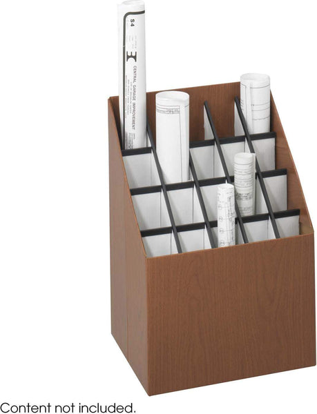 Safco Upright Roll File 20 Compartment Walnut [3081] Safco File Sorter 3081