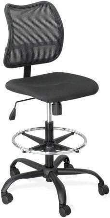 Safco Vue Mesh Back Drafting Stool [3395] Safco Black Fabric / No Armrest / Carpet Casters Included Drafting Chair 3395BL