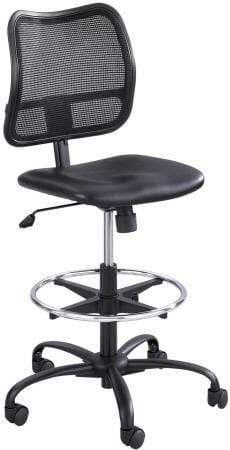 Safco Vue Mesh Back Drafting Stool [3395] Safco Black Vinyl / No Armrest / Carpet Casters Included Drafting Chair 3395BV