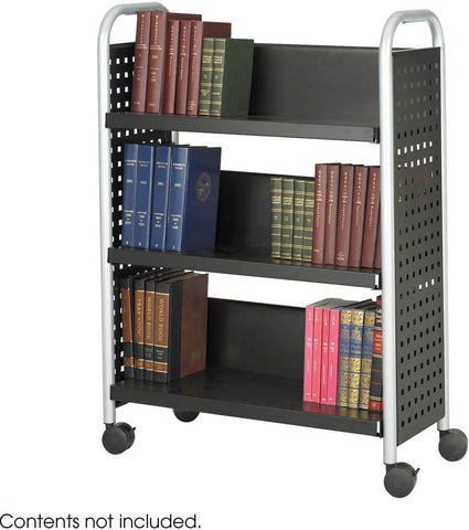 Scoot™ Single-Sided Book Cart 3 Shelves Black [5336BL] Safco Serving Cart 5336BL