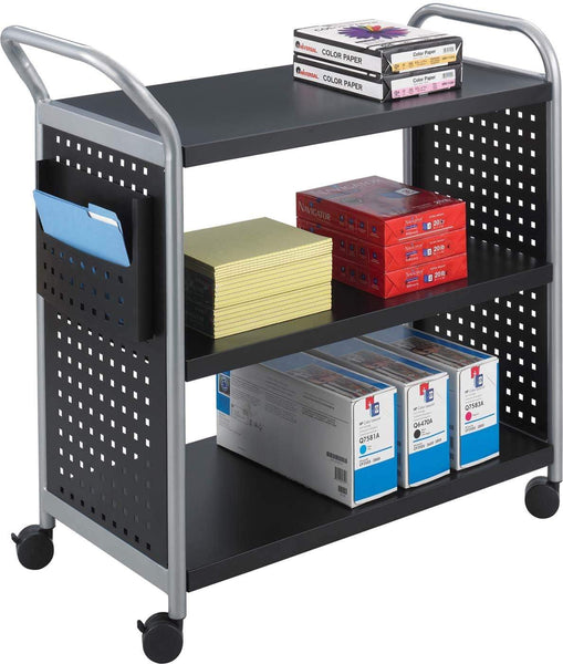 Scoot™ Utility Cart 3 Shelves Black [5339BL] Safco Serving Cart 5339BL