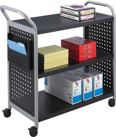 Scoot™ Utility Cart 3 Shelves Black [5339BL] Safco Serving Cart 5339BL