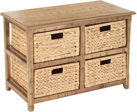 Sheridan Horizontal 4-Drawer Storage, Distressed Toffee, Assembled [SH4515-DT] Office Star Storage Unit SH4515-DT