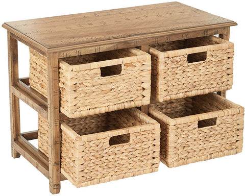 Sheridan Horizontal 4-Drawer Storage, Distressed Toffee, Assembled [SH4515-DT] Office Star Storage Unit SH4515-DT