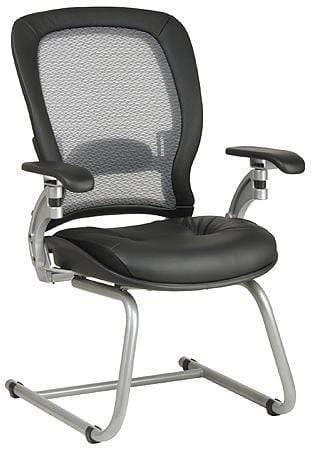 Space Seating® Air Grid Back Leather Visitors Chair [3685] Office Star Mesh Chair 3685