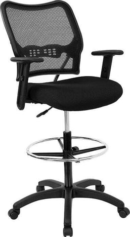 Space Seating Air Grid Back Mesh Drafting Chair [13-37N20D] Office Star Add Adjustable Arms -A15 (+$46) Mesh Chair A15