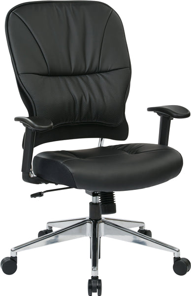 Space Seating® Black Bonded Leather Managers Chair [32-E33P918P] Office Star 32-E33P918P