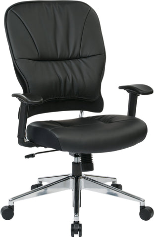 Space Seating® Black Bonded Leather Managers Chair [32-E33P918P] Office Star 32-E33P918P
