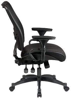 Space Seating® Ergonomic Mesh Desk Chair with Leather Seat [6876] Office Star Mesh Chair 6876