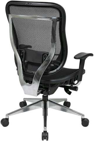 Space Seating® Executive High Back Mesh Chair Aluminum Base [818A-11P9C1A8] Office Star Mesh Chair 818A-11P9C1A8