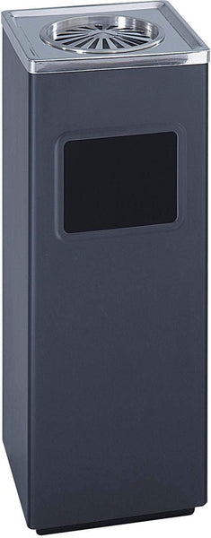 Square Ash and Trash Can 3 Gallon Black [9696BL] Safco Waste Receptacle 9696BL