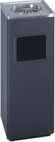 Square Ash and Trash Can 3 Gallon Black [9696BL] Safco Waste Receptacle 9696BL