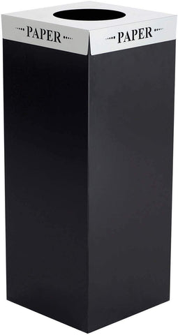 Square-Fecta™ Recycling Trash Can Lid Recycle Steel [2990] Safco Silver Lid, Paper Waste Receptacle 2990PA